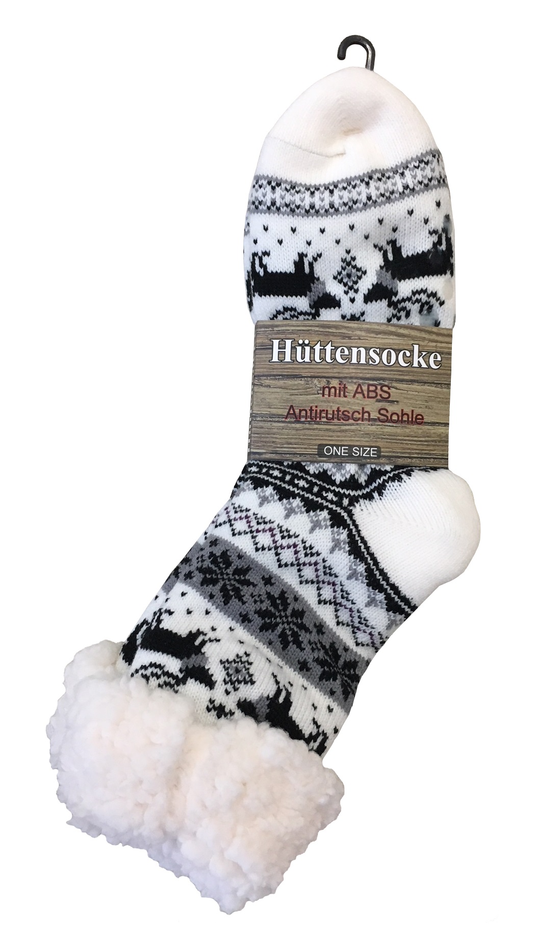 KUSCHELSOCKEN WINTERZAUBER mit Rentier Motiv, ABS, Unisize -
