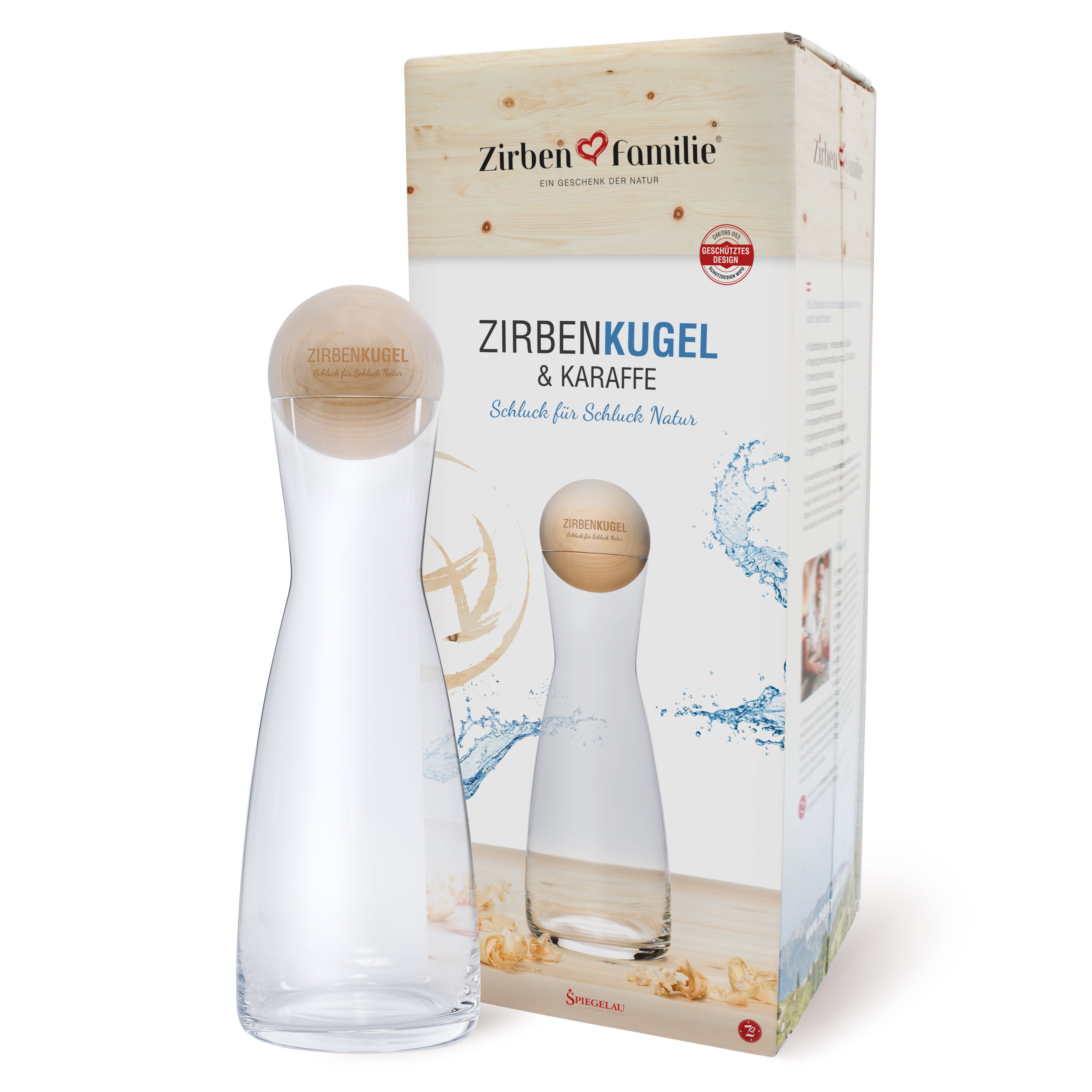 ZIRBENKUGEL & KARAFFE Set -